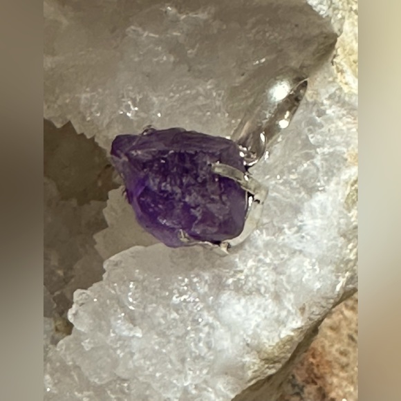 Rough Natural Amethyst Pendant - Picture 2 of 5